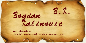 Bogdan Kalinović vizit kartica